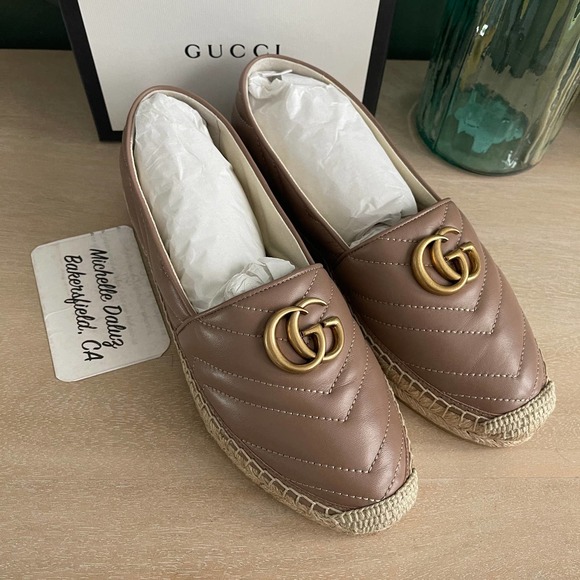 Gucci Shoes - NEW Gucci Pilar Marmont Espadrille Nude 39.5